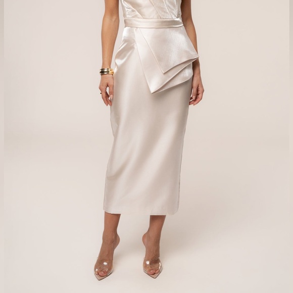 JLUXLABEL Dresses & Skirts - JLUXLABEL ivory cream luxurious midi skirt